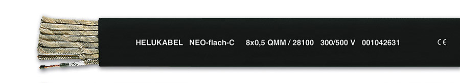 Rys. 5. Przewód ekranowany NEO-Płaski-C z neoprenową wyjątkowo odporną izolacją. Bardzo elastyczny.