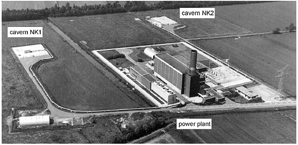 Rys. 3. Rozmieszczenie obiektów elektrowni Huntorf