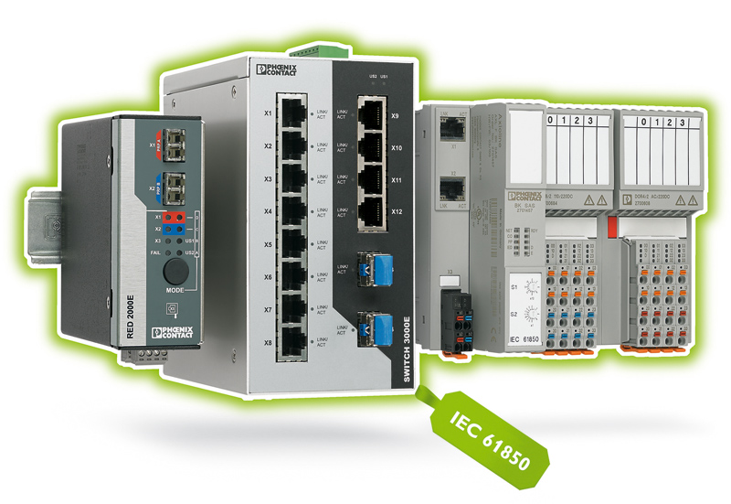 Rys. 5. System Axioline F I/O, opracowany dla komunikacji zgodnej z normą IEC 61850, jest wyposażony w odpowiednie komponenty infrastrukturalne